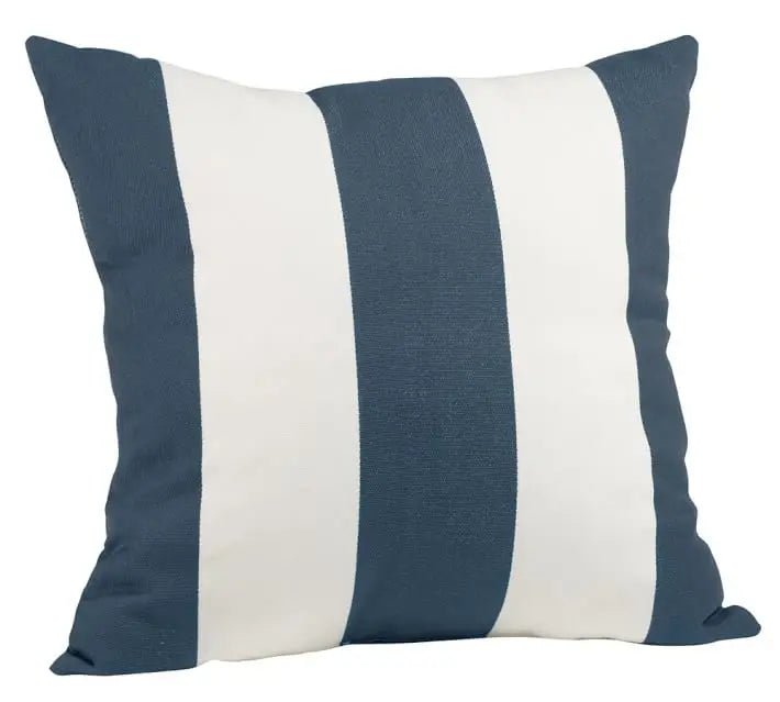 Housse de coussin d’extérieur en velours à rayures larges 45 x 45 cm, 7 couleurs - Hommfer