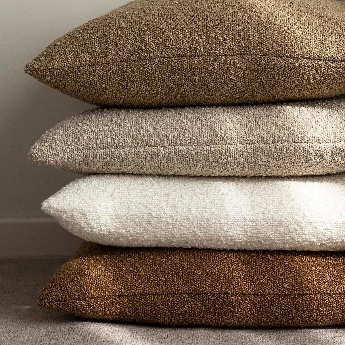 Housse de coussin en bouclé doux 45x45 cm avec fermeture éclair invisible pour canapés et lits, 12 couleurs - Hommfer