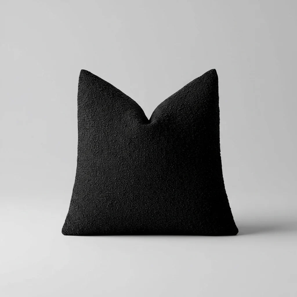 Housse de coussin en bouclé doux 45x45 cm avec fermeture éclair invisible pour canapés et lits, 12 couleurs - Hommfer