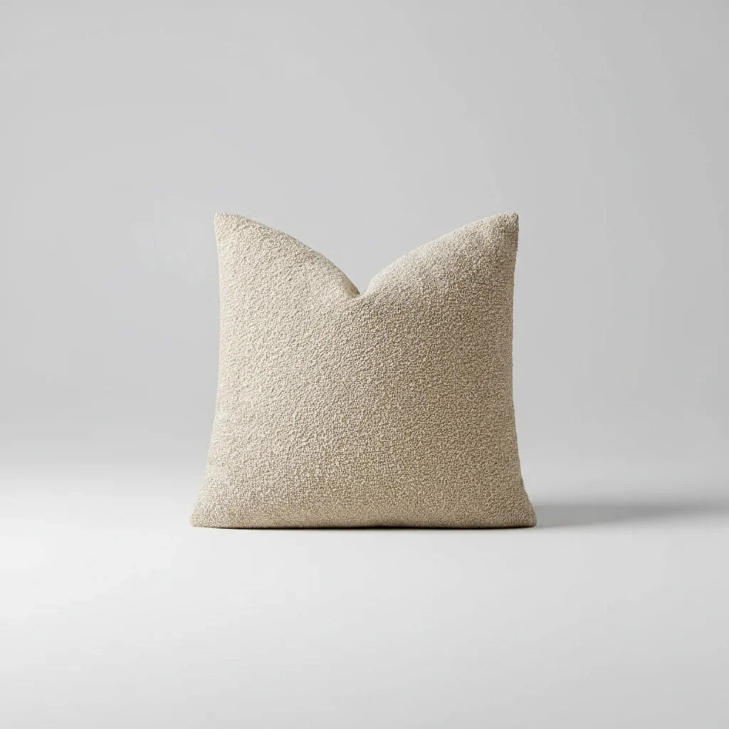 Housse de coussin en bouclé doux 45x45 cm avec fermeture éclair invisible pour canapés et lits, 12 couleurs - Hommfer