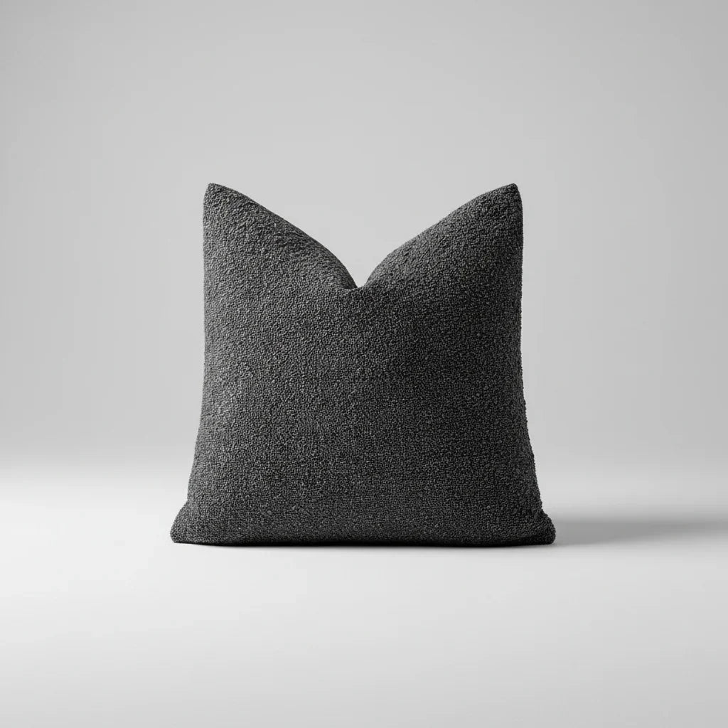 Housse de coussin en bouclé doux 45x45 cm avec fermeture éclair invisible pour canapés et lits, 12 couleurs - Hommfer