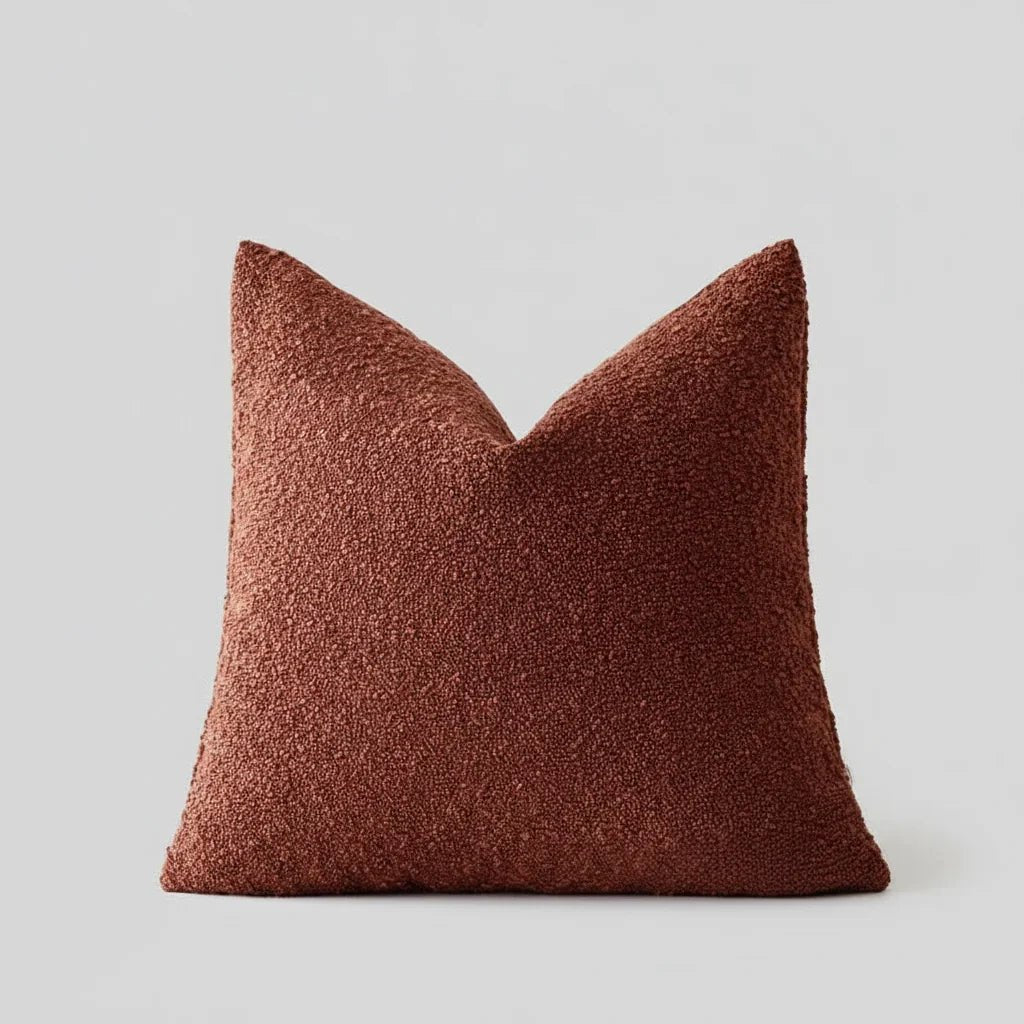 Housse de coussin en bouclé doux 45x45 cm avec fermeture éclair invisible pour canapés et lits, 12 couleurs - Hommfer