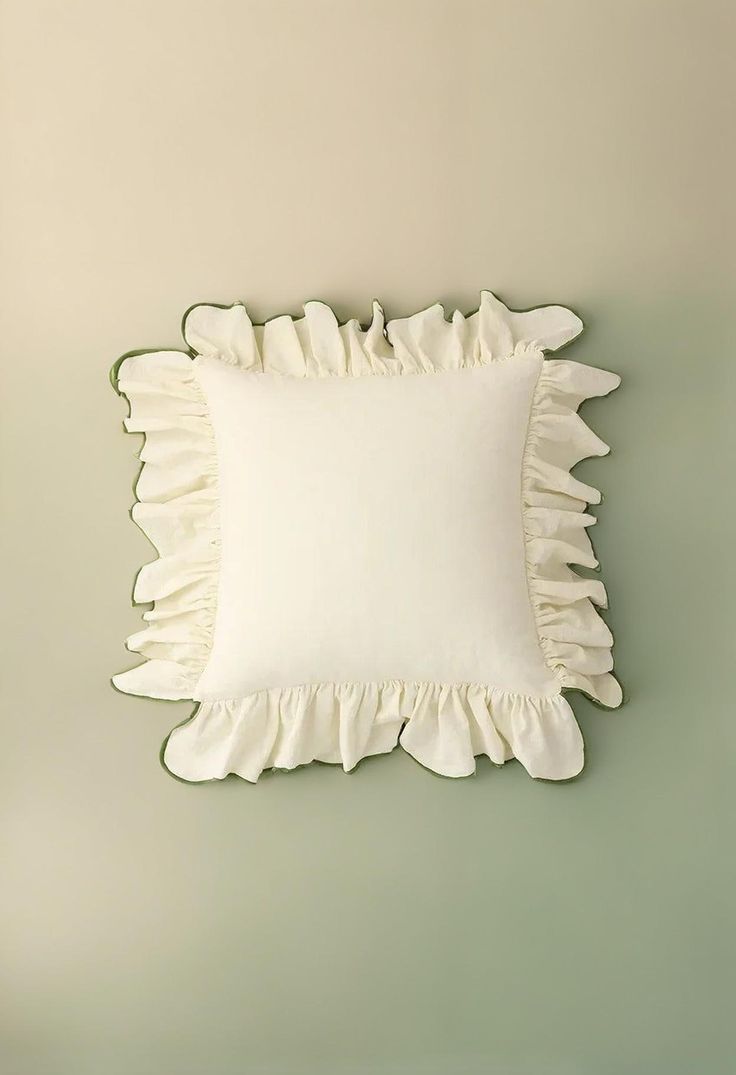 Housse de coussin en coton doux à volants 45 x 45 cm 6 coloris - Hommfer