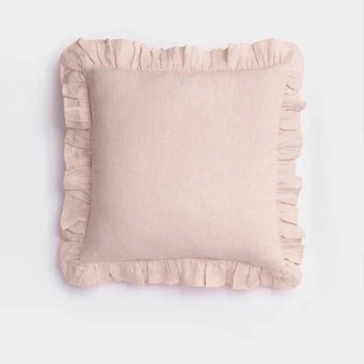 Housse de coussin en lin 100% doux à volants en 10 couleurs sans rembourrage et plusieurs tailles - Hommfer
