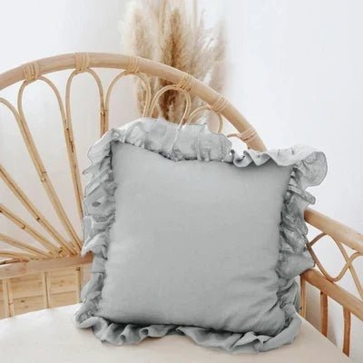 Housse de coussin en lin 100% doux à volants en 10 couleurs sans rembourrage et plusieurs tailles - Hommfer