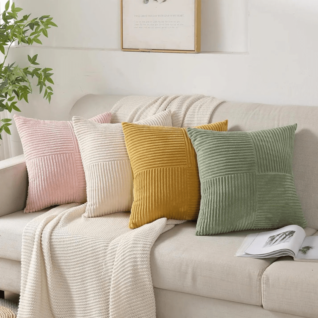 Housse de coussin en peluche 45x45 cm avec fermeture éclair invisible pour canapé et lit - Hommfer