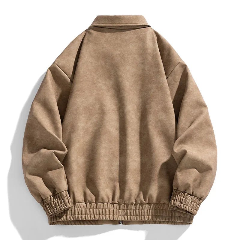Lennor Veste Bomber effet suède à zip intégral avec poches latérales zippées pour le quotidien - Hommfer