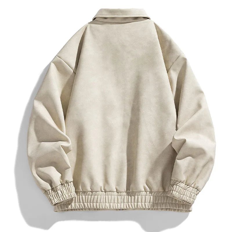 Lennor Veste Bomber effet suède à zip intégral avec poches latérales zippées pour le quotidien - Hommfer
