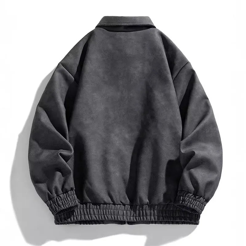 Lennor Veste Bomber effet suède à zip intégral avec poches latérales zippées pour le quotidien - Hommfer