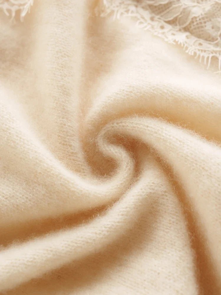 Léonie Cardigan 100 % cachemire avec dentelle pour l’automne et l’hiver - Hommfer