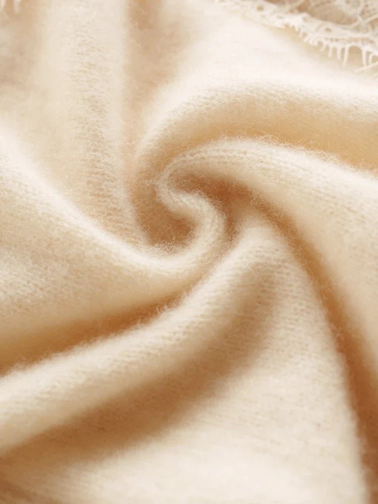 Léonie Cardigan 100 % cachemire avec dentelle pour l’automne et l’hiver - Hommfer