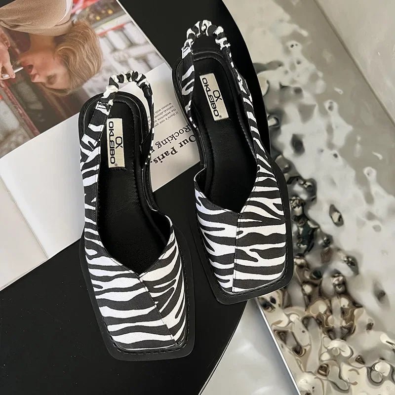 Liora Ballerines en Cuir à Bout Carré avec Maintien Élastique au Talon et Semelle Rembourrée pour un confort quotidien - Hommfer