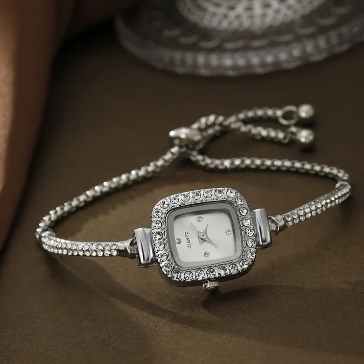 Liora Montre Femme à cadran carré avec pierres brillantes et bracelet réglable - Hommfer