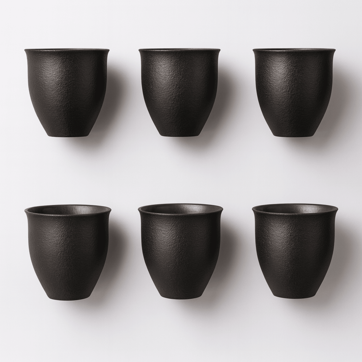 Lot de 6 Tasses à Espresso 90 ml en Céramique Artisanale à Finition Dorée Rustique - Hommfer