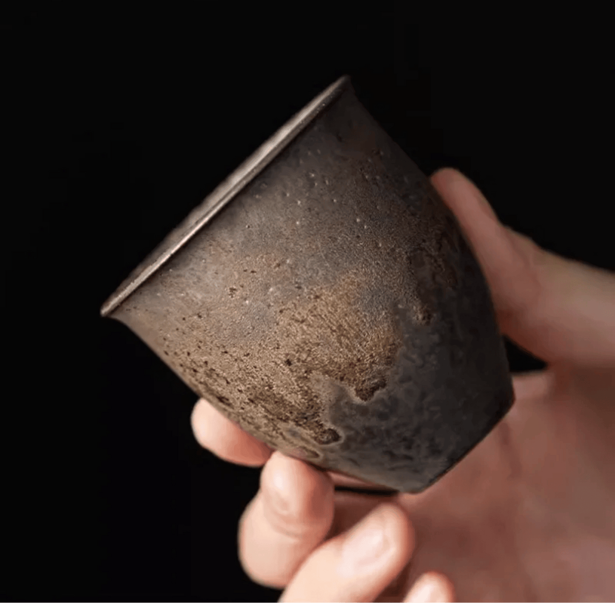 Lot de 6 Tasses à Espresso 90 ml en Céramique Artisanale à Finition Dorée Rustique - Hommfer