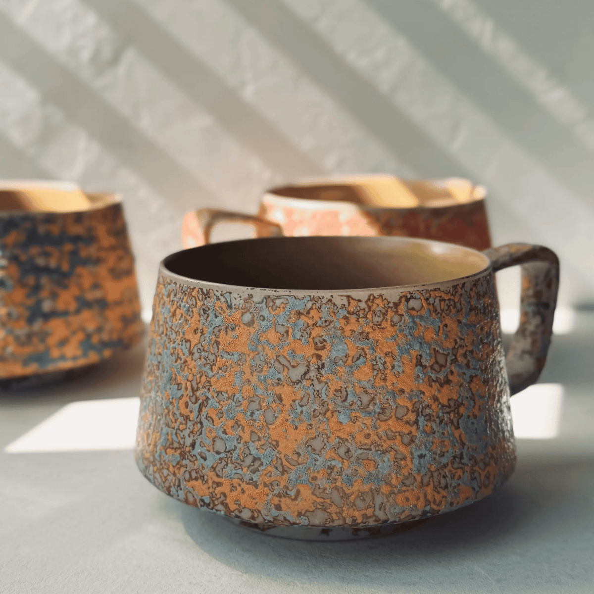 Lot de 6 Tasses en Grès Émaillé pour Café et Thé, env. 300 ml - Hommfer