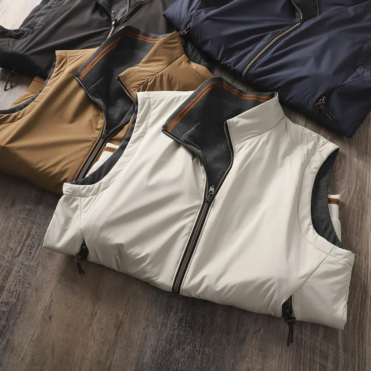 Lumiac Gilet matelassé réversible en tissu léger déperlant avec poches zippées pour chaleur au quotidien - Hommfer