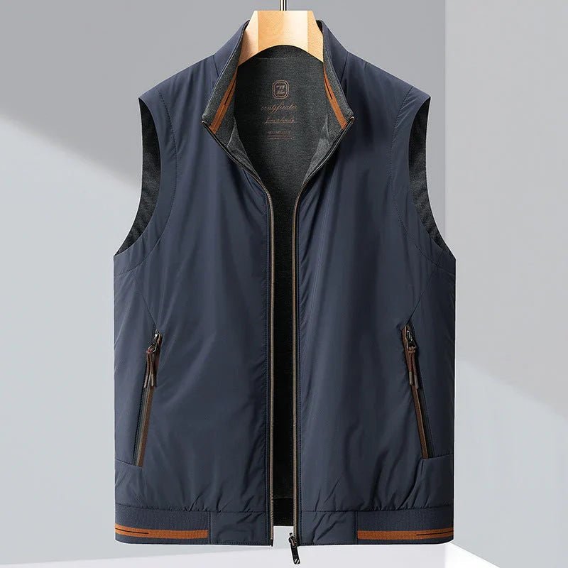 Lumiac Gilet matelassé réversible en tissu léger déperlant avec poches zippées pour chaleur au quotidien - Hommfer