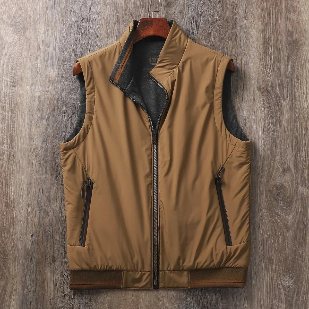 Lumiac Gilet matelassé réversible en tissu léger déperlant avec poches zippées pour chaleur au quotidien - Hommfer