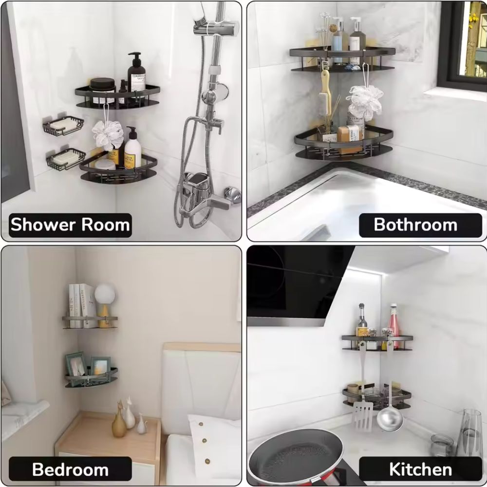 LuneVerte - Étagère Douche en Aluminium Moderne - Hommfer