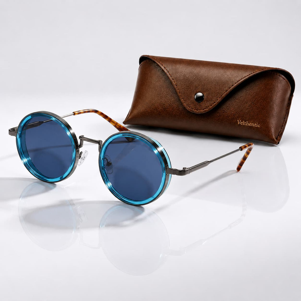Lyra Lunettes de soleil polarisées UV400 en métal et acétate bi-matière pour réduction de l’éblouissement unisexe - Hommfer