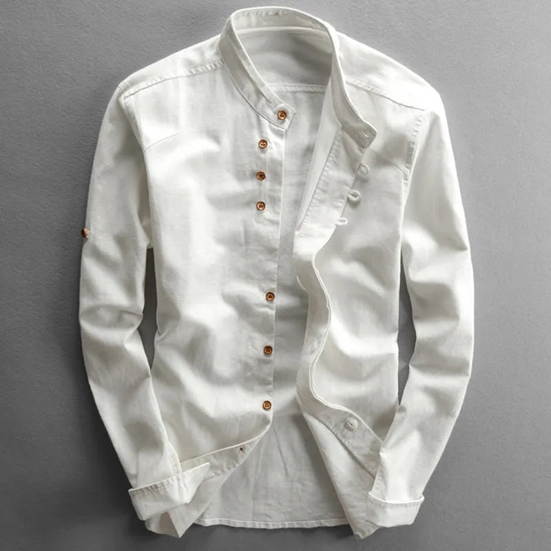 Lysandre Chemise en Coton Biologique et Lin inspirée du Japon pour un style épuré au quotidien - Hommfer