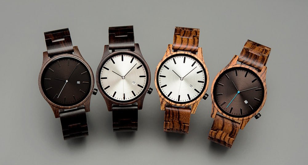 Lysandre Montre en bois de noyer avec mouvement à quartz japonais, verre minéral anti-rayures et fermoir en titane - Hommfer