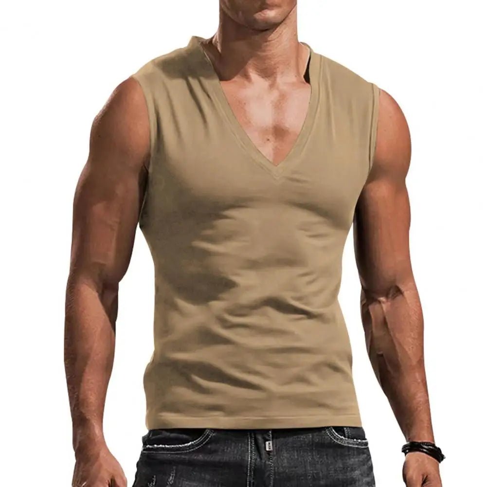 Lysandre T-shirt sans manches en tissu respirant à col V pour la salle de sport et le quotidien - Hommfer