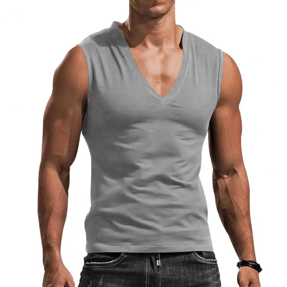 Lysandre T-shirt sans manches en tissu respirant à col V pour la salle de sport et le quotidien - Hommfer