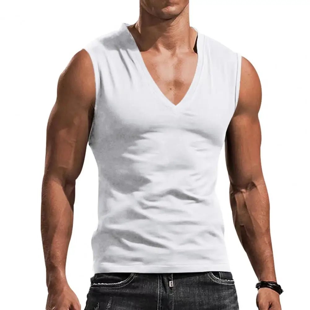 Lysandre T-shirt sans manches en tissu respirant à col V pour la salle de sport et le quotidien - Hommfer