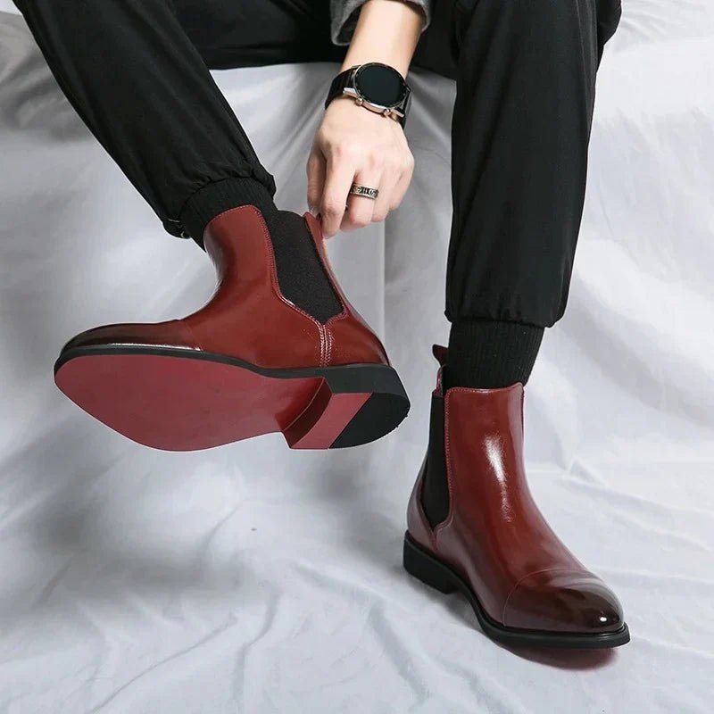 Marceau Bottines Chelsea en cuir avec bout capé, panneaux élastiques et semelle intérieure rembourrée - Hommfer