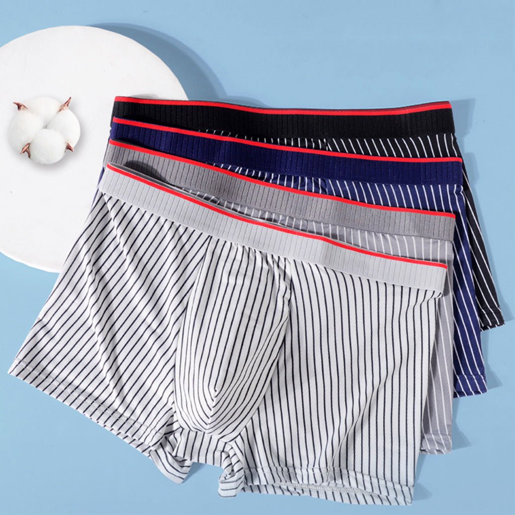 Marceau Boxer rayé en velours de coton stretch ultra-doux respirant et antibactérien - Hommfer