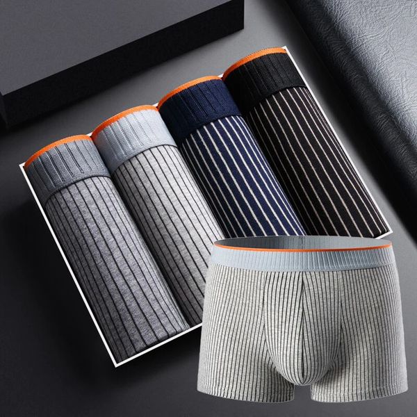 Marceau Boxer rayé en velours de coton stretch ultra-doux respirant et antibactérien - Hommfer