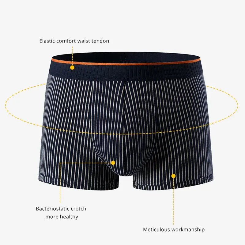 Marceau Boxer rayé en velours de coton stretch ultra-doux respirant et antibactérien - Hommfer