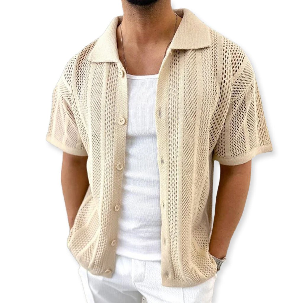 Marceau Chemise à manches courtes en 100 % coton respirant à motif discret pour rester au frais par temps chaud - Hommfer