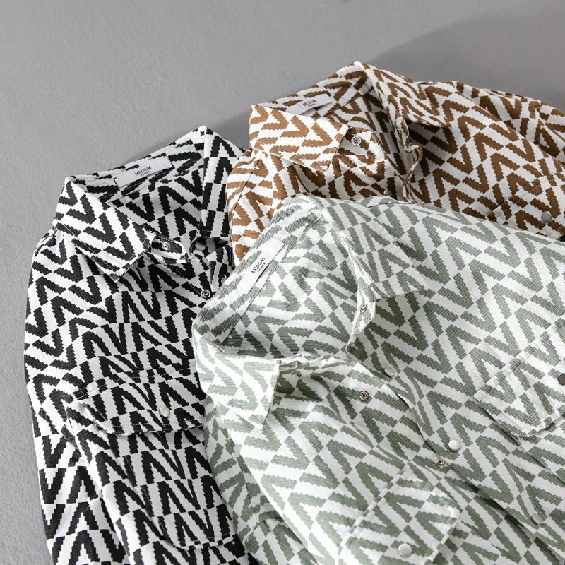 Marceau Chemise en Coton 100 % à Motif Géométrique pour un Confort Léger et Respirant - Hommfer