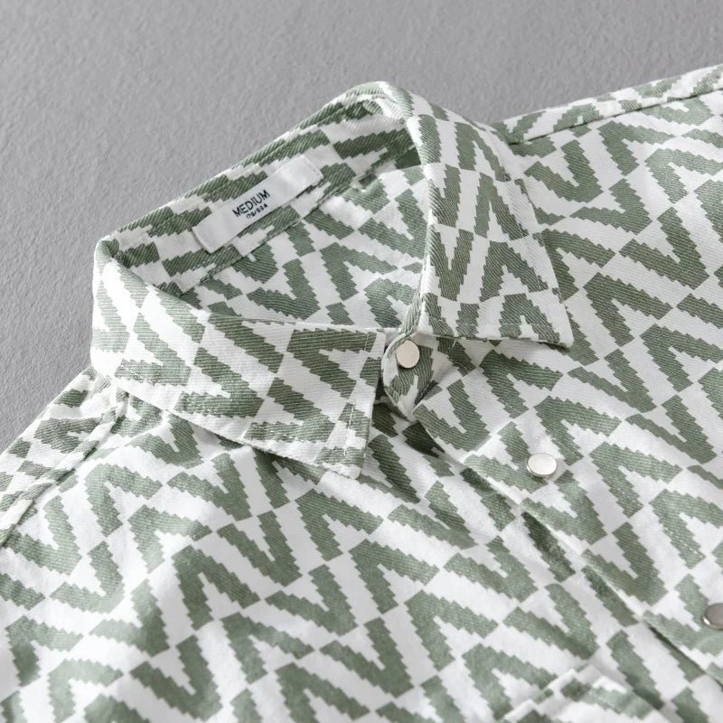 Marceau Chemise en Coton 100 % à Motif Géométrique pour un Confort Léger et Respirant - Hommfer