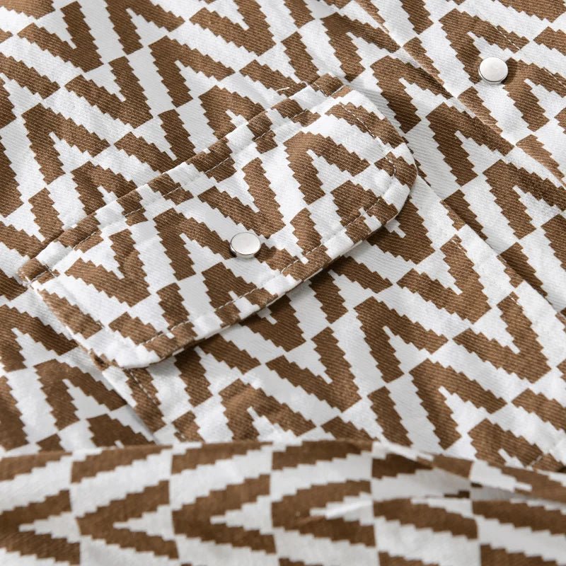 Marceau Chemise en Coton 100 % à Motif Géométrique pour un Confort Léger et Respirant - Hommfer