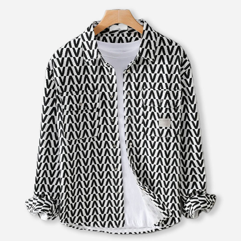 Marceau Chemise en Coton 100 % à Motif Géométrique pour un Confort Léger et Respirant - Hommfer