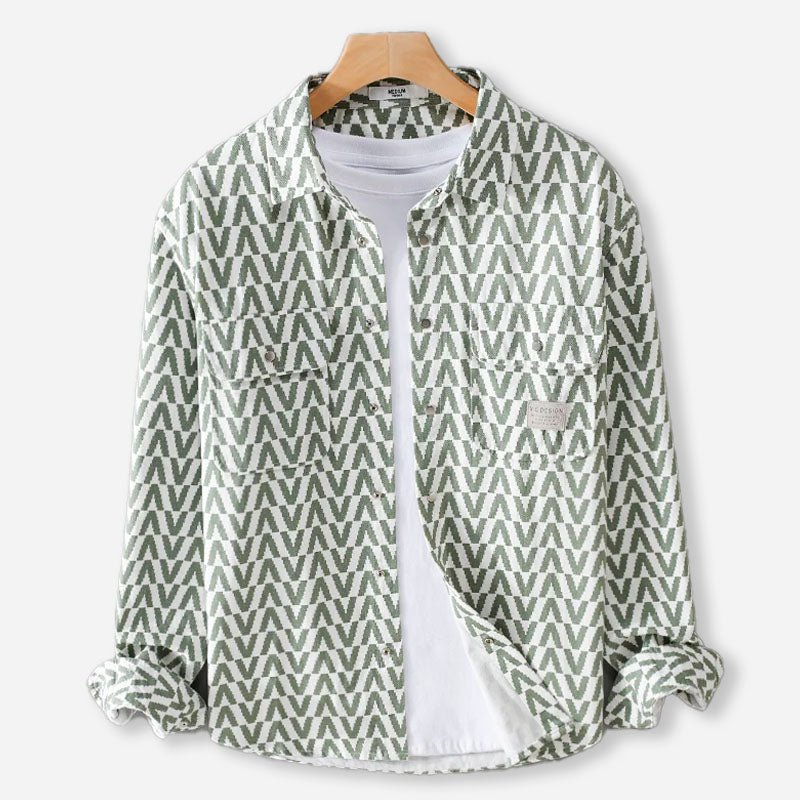 Marceau Chemise en Coton 100 % à Motif Géométrique pour un Confort Léger et Respirant - Hommfer