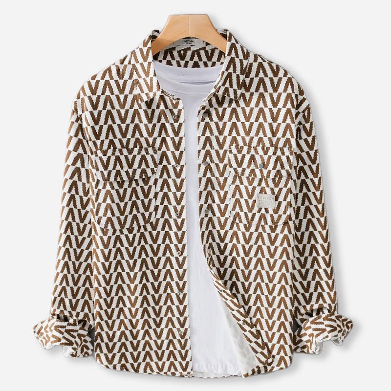 Marceau Chemise en Coton 100 % à Motif Géométrique pour un Confort Léger et Respirant - Hommfer