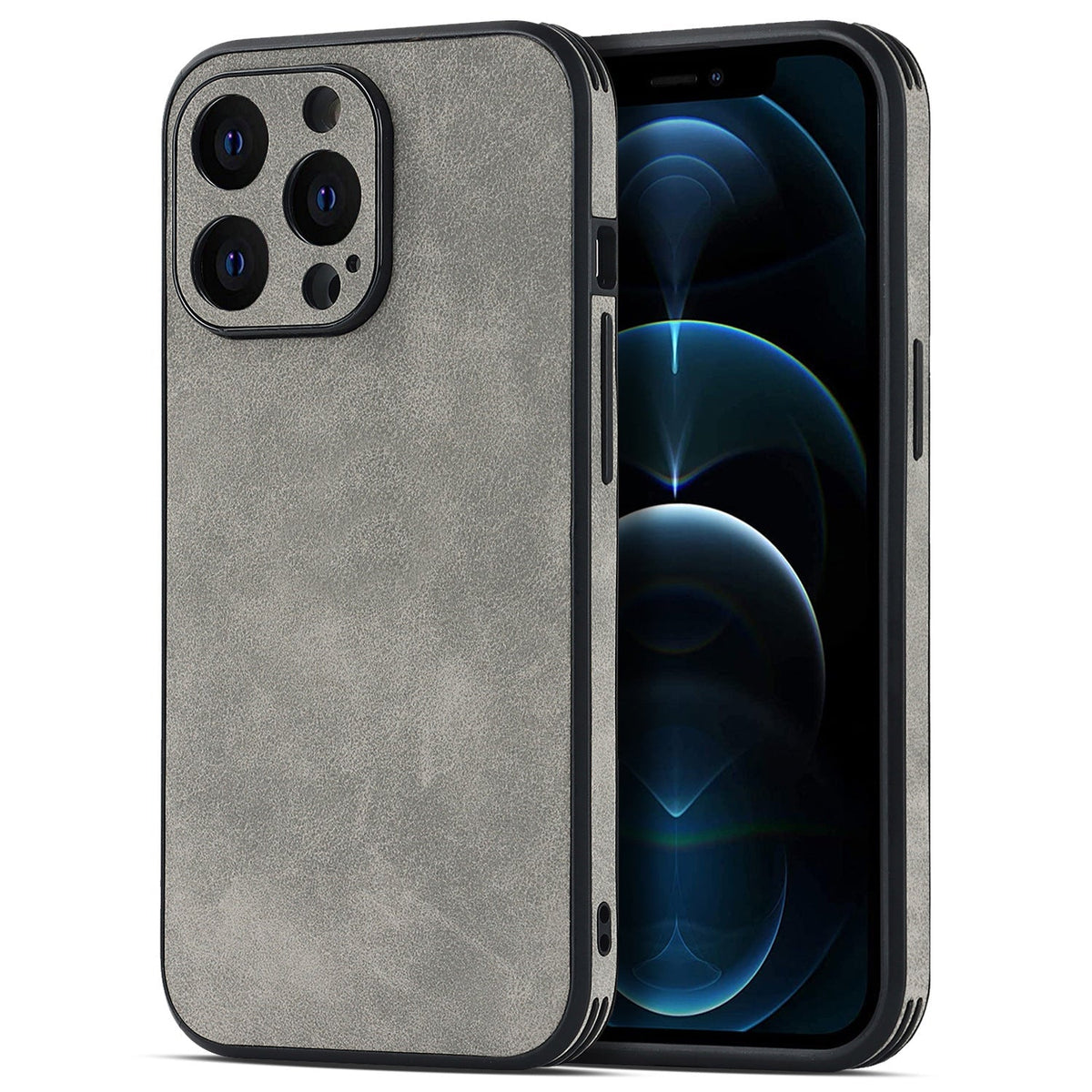 Marceau Étui pour iPhone en cuir de mouton avec protection antichoc, compatible charge sans fil - Hommfer