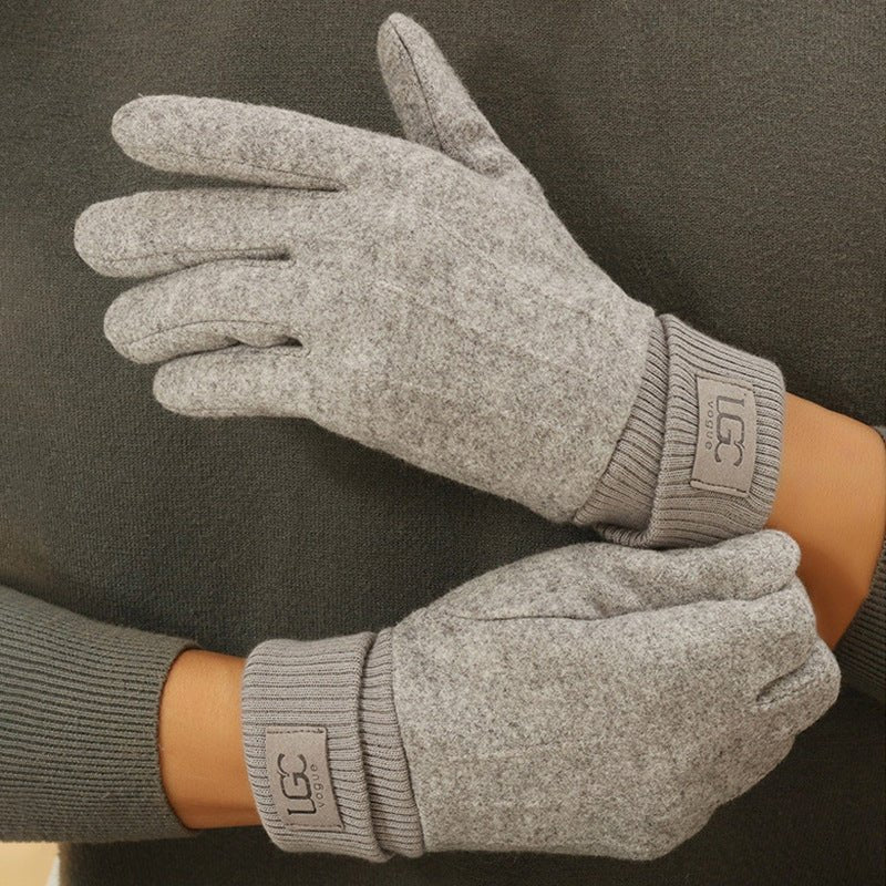 Marceau Gants en mélange cachemire et laine compatibles avec écran tactile à poignets côtelés et doublure en peluche - Hommfer