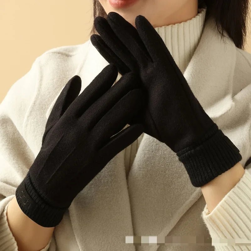 Marceau Gants en mélange cachemire et laine compatibles avec écran tactile à poignets côtelés et doublure en peluche - Hommfer
