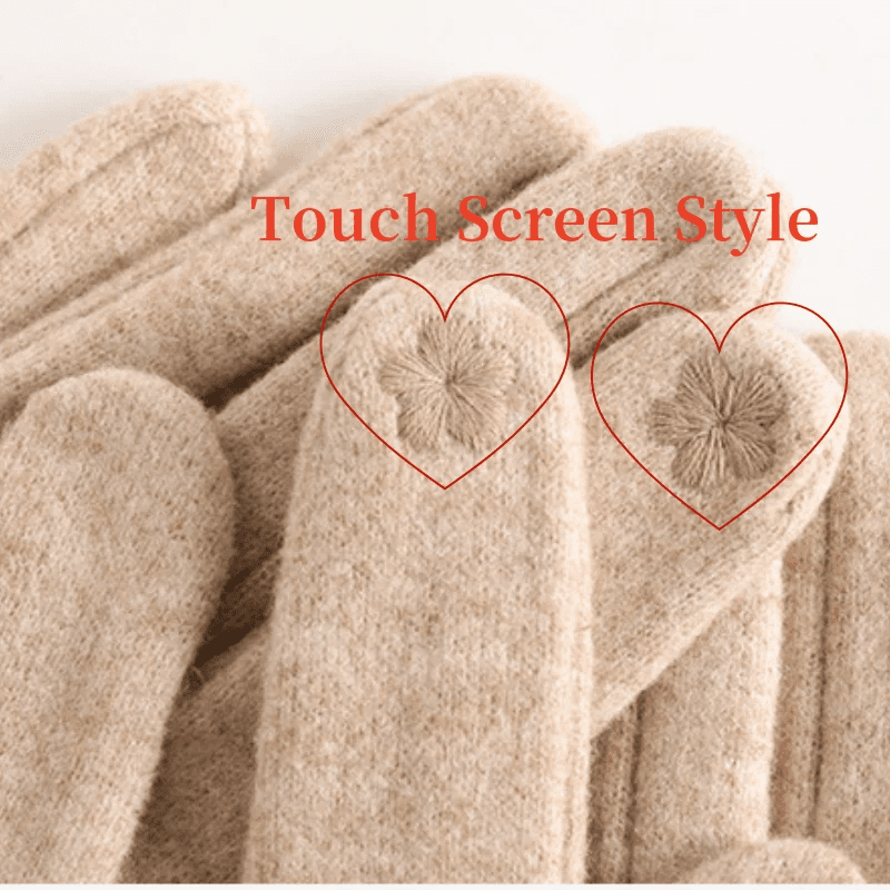 Marceau Gants en mélange cachemire et laine compatibles avec écran tactile à poignets côtelés et doublure en peluche - Hommfer