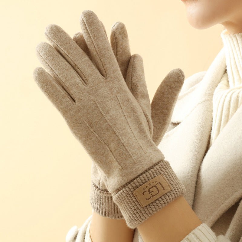 Marceau Gants en mélange cachemire et laine compatibles avec écran tactile à poignets côtelés et doublure en peluche - Hommfer