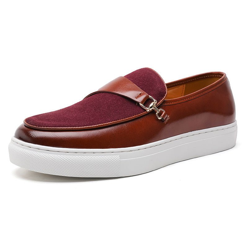 Marceau Leather Slip-On Loafers with Horsebit Buckle and Penny Strap, Elevated Sole and Cushioned Insole - Hommfer