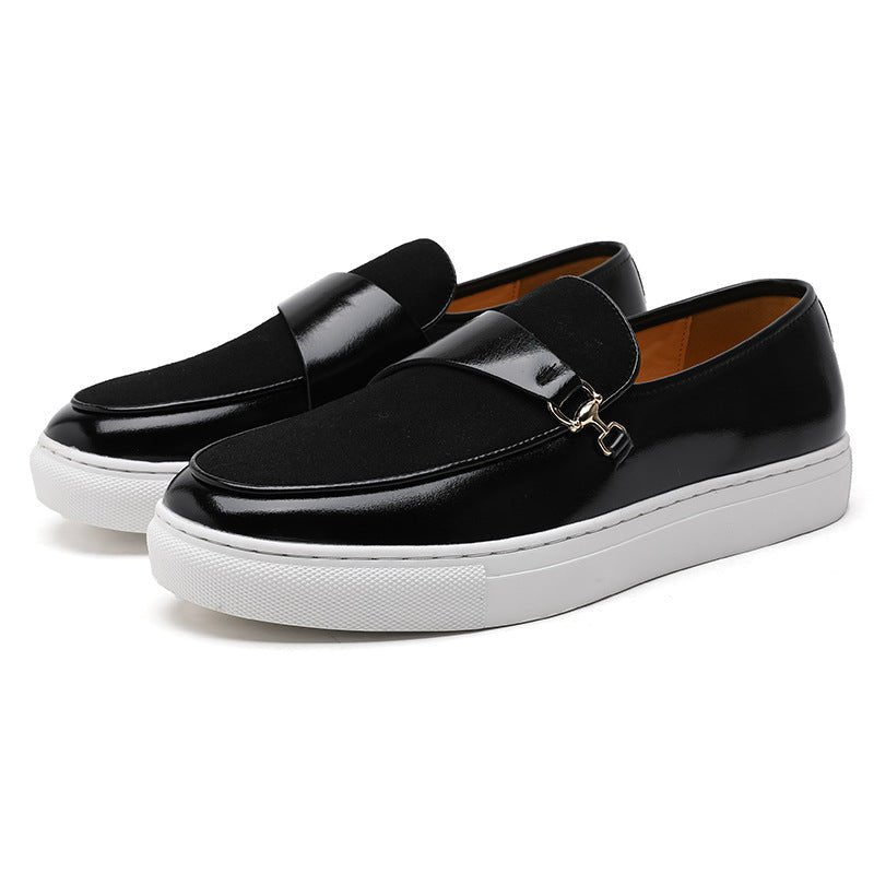 Marceau Leather Slip-On Loafers with Horsebit Buckle and Penny Strap, Elevated Sole and Cushioned Insole - Hommfer