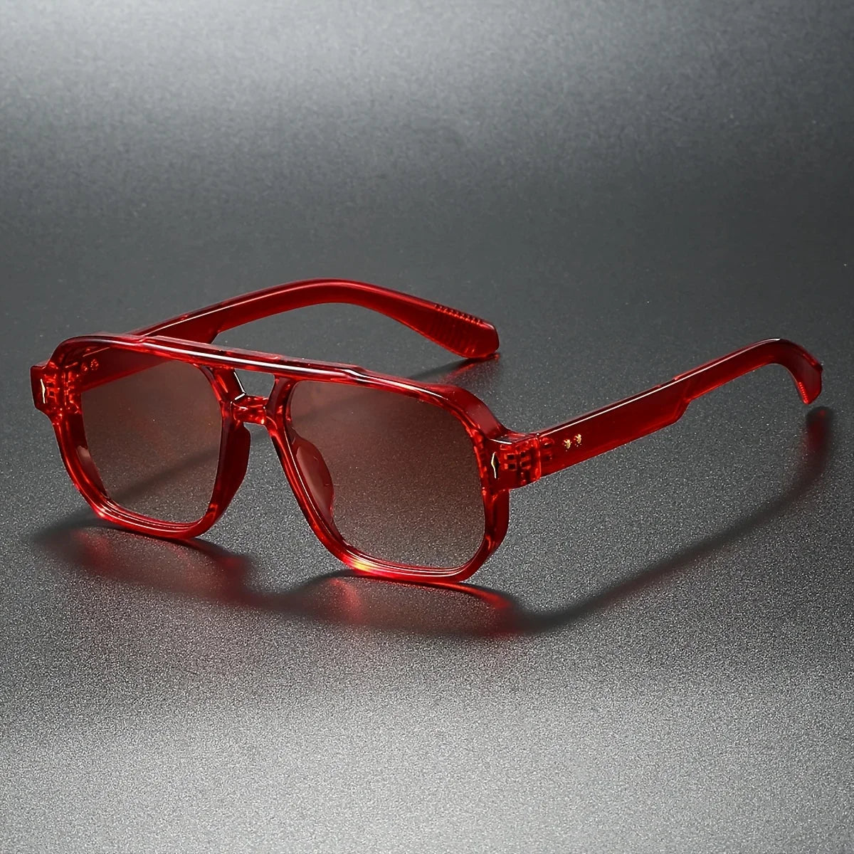 Marceau Lunettes de soleil aviateur carrées avec verres anti-éblouissement et protection UV400 - Hommfer