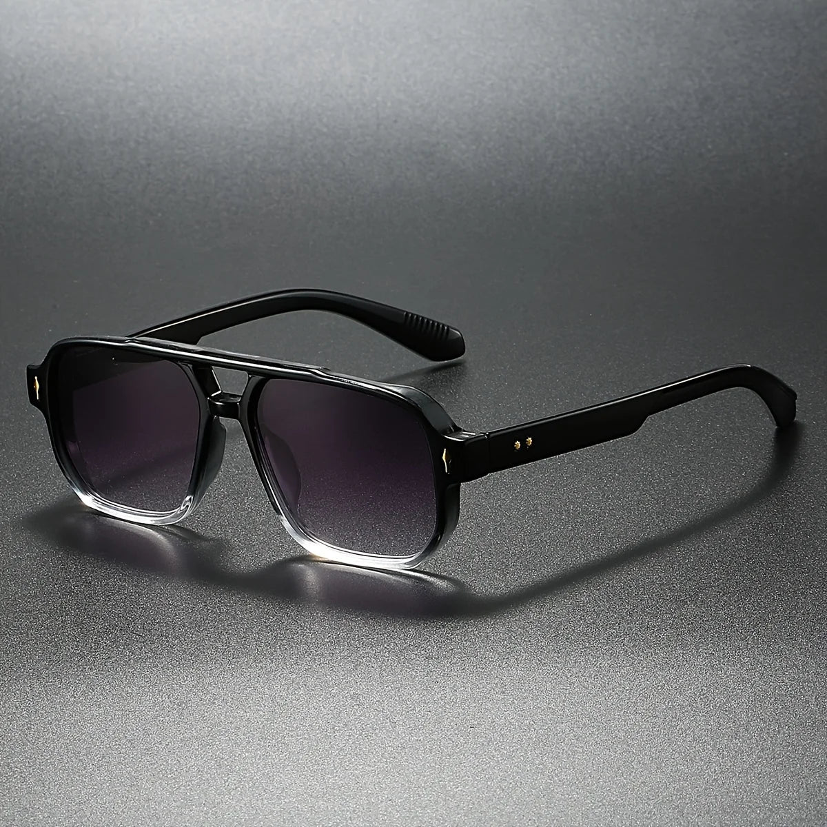 Marceau Lunettes de soleil aviateur carrées avec verres anti-éblouissement et protection UV400 - Hommfer